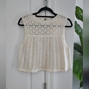 Zara Cream Crochet Crop Top